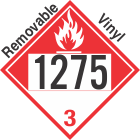 Combustible Class 3 UN1275 Removable Vinyl DOT Placard