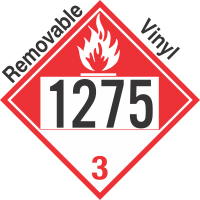 Combustible Class 3 UN1275 Removable Vinyl DOT Placard