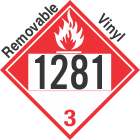 Combustible Class 3 UN1281 Removable Vinyl DOT Placard