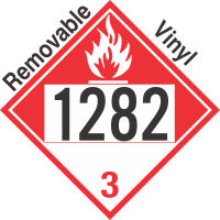 Combustible Class 3 UN1282 Removable Vinyl DOT Placard