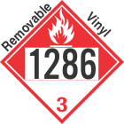 Combustible Class 3 UN1286 Removable Vinyl DOT Placard
