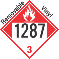 Combustible Class 3 UN1287 Removable Vinyl DOT Placard