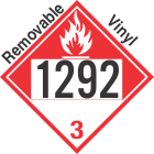 Combustible Class 3 UN1292 Removable Vinyl DOT Placard