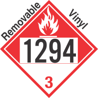 Combustible Class 3 UN1294 Removable Vinyl DOT Placard