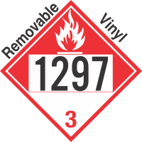 Combustible Class 3 UN1297 Removable Vinyl DOT Placard