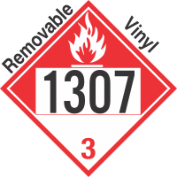 Combustible Class 3 UN1307 Removable Vinyl DOT Placard