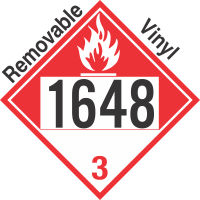 Combustible Class 3 UN1648 Removable Vinyl DOT Placard