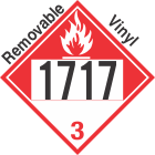 Combustible Class 3 UN1717 Removable Vinyl DOT Placard