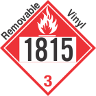 Combustible Class 3 UN1815 Removable Vinyl DOT Placard