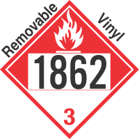 Combustible Class 3 UN1862 Removable Vinyl DOT Placard