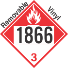 Combustible Class 3 UN1866 Removable Vinyl DOT Placard