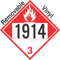 Combustible Class 3 UN1914 Removable Vinyl DOT Placard