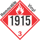 Combustible Class 3 UN1915 Removable Vinyl DOT Placard