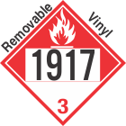 Combustible Class 3 UN1917 Removable Vinyl DOT Placard