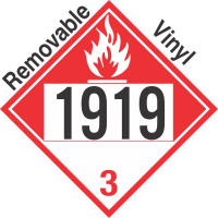 Combustible Class 3 UN1919 Removable Vinyl DOT Placard