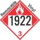 Combustible Class 3 UN1922 Removable Vinyl DOT Placard