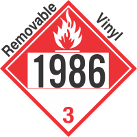 Combustible Class 3 UN1986 Removable Vinyl DOT Placard