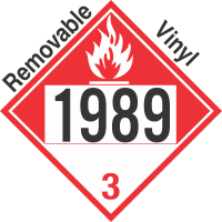 Combustible Class 3 UN1989 Removable Vinyl DOT Placard