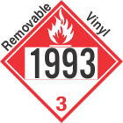 Combustible Class 3 UN1993 Removable Vinyl DOT Placard
