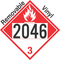 Combustible Class 3 UN2046 Removable Vinyl DOT Placard