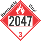 Combustible Class 3 UN2047 Removable Vinyl DOT Placard