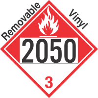 Combustible Class 3 UN2050 Removable Vinyl DOT Placard