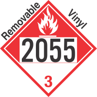 Combustible Class 3 UN2055 Removable Vinyl DOT Placard