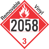 Combustible Class 3 UN2058 Removable Vinyl DOT Placard