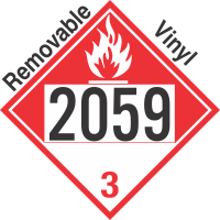 Combustible Class 3 UN2059 Removable Vinyl DOT Placard