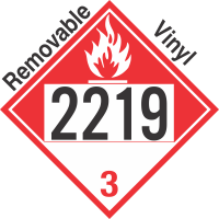 Combustible Class 3 UN2219 Removable Vinyl DOT Placard