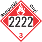 Combustible Class 3 UN2222 Removable Vinyl DOT Placard