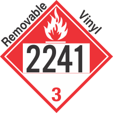 Combustible Class 3 UN2241 Removable Vinyl DOT Placard