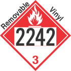 Combustible Class 3 UN2242 Removable Vinyl DOT Placard
