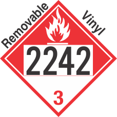 Combustible Class 3 UN2242 Removable Vinyl DOT Placard