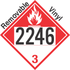 Combustible Class 3 UN2246 Removable Vinyl DOT Placard