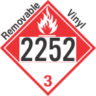 Combustible Class 3 UN2252 Removable Vinyl DOT Placard