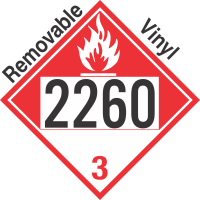 Combustible Class 3 UN2260 Removable Vinyl DOT Placard