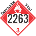 Combustible Class 3 UN2263 Removable Vinyl DOT Placard
