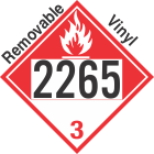 Combustible Class 3 UN2265 Removable Vinyl DOT Placard
