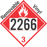 Combustible Class 3 UN2266 Removable Vinyl DOT Placard