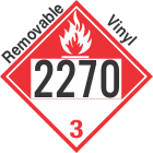 Combustible Class 3 UN2270 Removable Vinyl DOT Placard