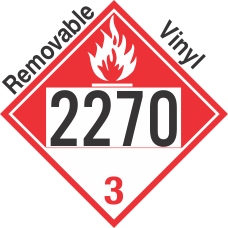 Combustible Class 3 UN2270 Removable Vinyl DOT Placard