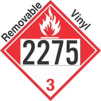 Combustible Class 3 UN2275 Removable Vinyl DOT Placard