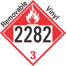 Combustible Class 3 UN2282 Removable Vinyl DOT Placard