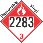 Combustible Class 3 UN2283 Removable Vinyl DOT Placard