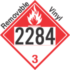 Combustible Class 3 UN2284 Removable Vinyl DOT Placard