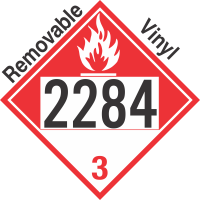 Combustible Class 3 UN2284 Removable Vinyl DOT Placard