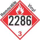 Combustible Class 3 UN2286 Removable Vinyl DOT Placard