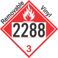 Combustible Class 3 UN2288 Removable Vinyl DOT Placard