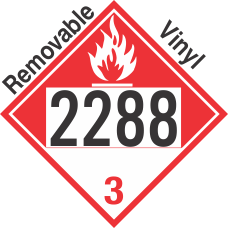 Combustible Class 3 UN2288 Removable Vinyl DOT Placard